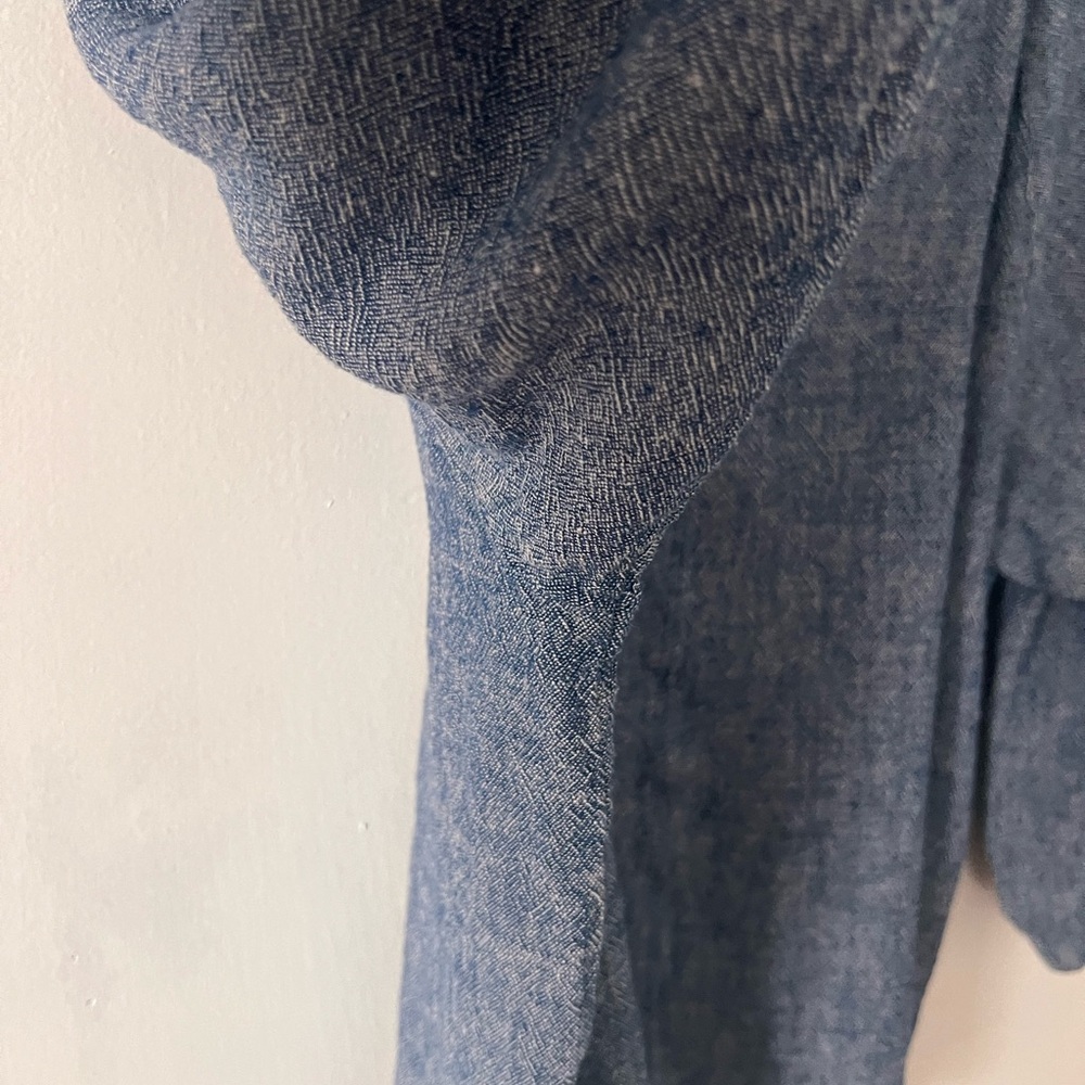 Chaps Heathered Blue Blouse - Picture 3 of 10